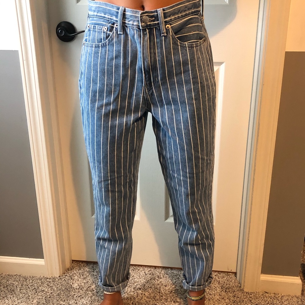striped jeans